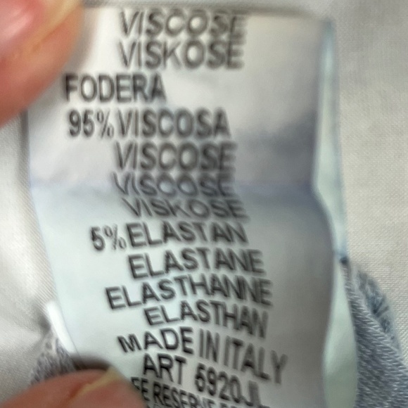 Tempo Paris Blue/White Ombré Asymmetrical Sheer Blouse with Cami; Size M - Picture 7 of 9